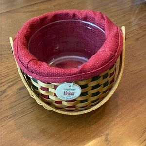 Longaberger Red and Green Woven Basket (c)